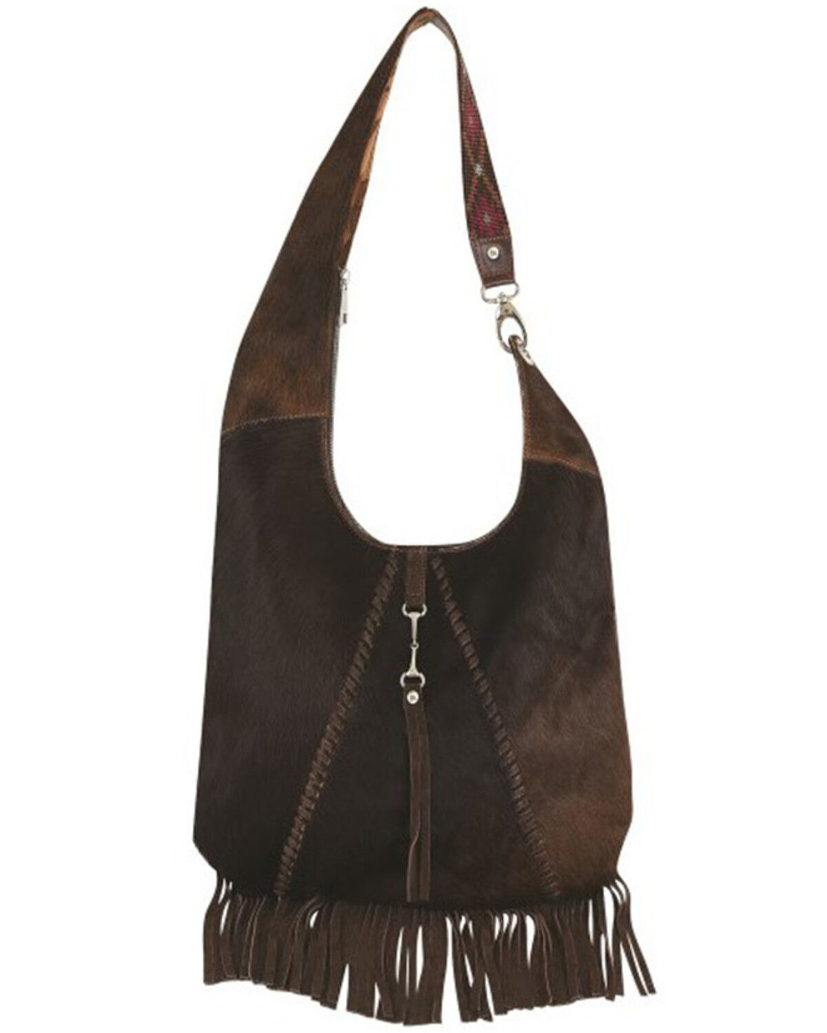 Image #1 - Red Dirt Hat Women's Fringe Hobo Bag, Dark Brown, hi-res