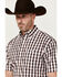 Image #2 - Wrangler Men's Classic Plaid Print Short Sleeve Button-Down Western Shirt, Black, hi-res