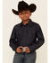 Cody James Boys' Moving Indigo Denim Long Sleeve Snap Western Shirt , Blue, hi-res