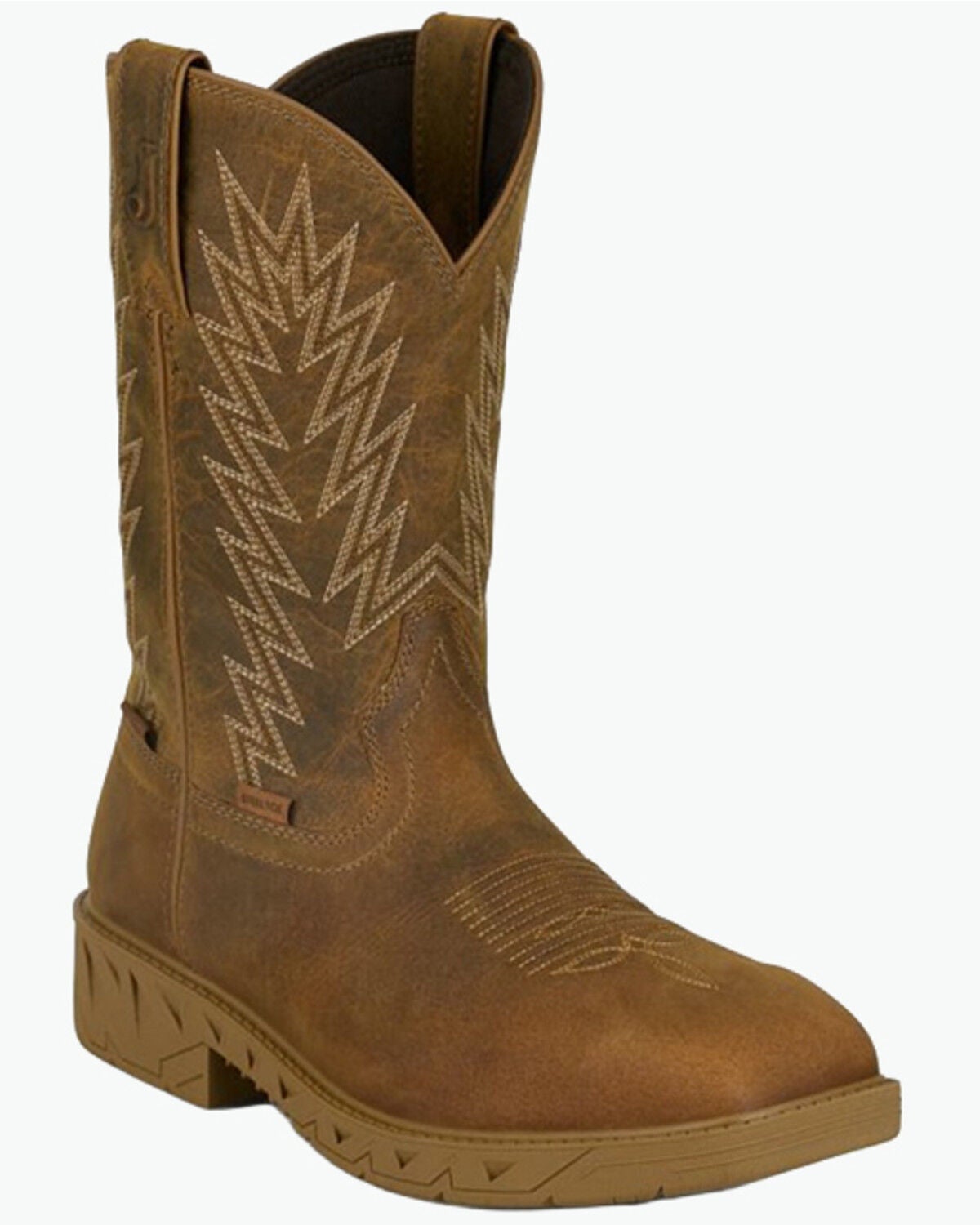 Image #1 - Justin Men's 11" Blinder Pull-On Work Boots - Steel Toe, Brown, hi-res