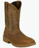 Image #1 - Justin Men's 11" Blinder Pull-On Work Boots - Steel Toe, Brown, hi-res