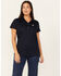 Image #1 - Ariat Women's Rebar Foreman Short Sleeve Polo Shirt , Navy, hi-res