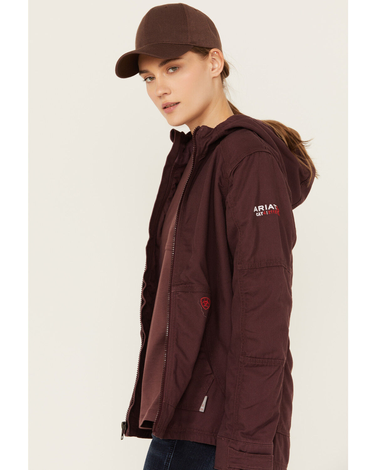 Image #2 - Ariat Women's FR DuraLight Stretch Canvas Jacket, Purple, hi-res