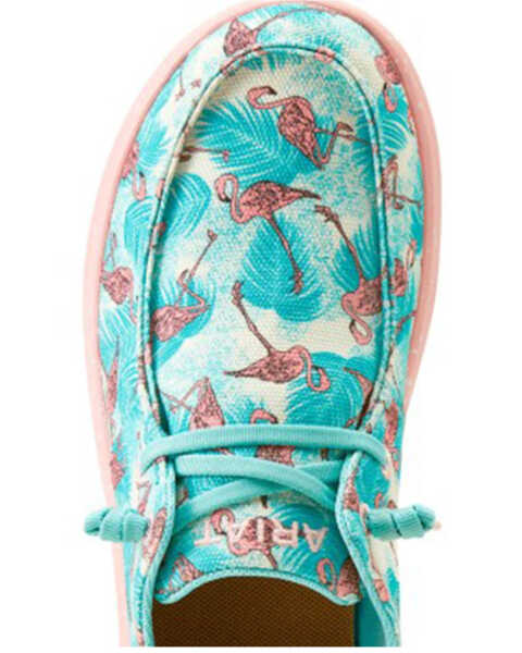 Image #4 - Ariat Women's Flamingo Print Hilo Casual Shoes - Moc Toe , Blue, hi-res