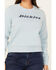 Image #3 - Dickies Women's Heavyweight Wordmark Crew Neck Fleece Sweatshirt , Light Blue, hi-res