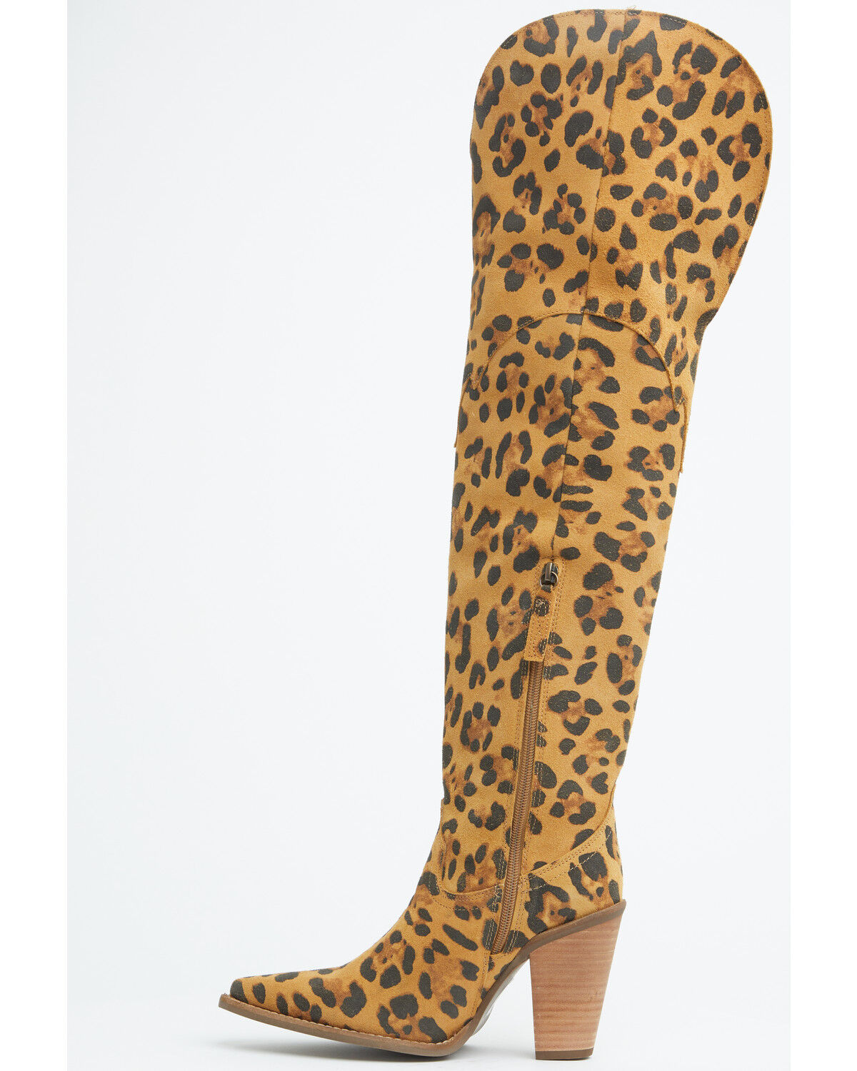 Image #3 - Dingo Women's Diva Leopard Print Thigh High Western Boots - Snip Toe, Leopard, hi-res