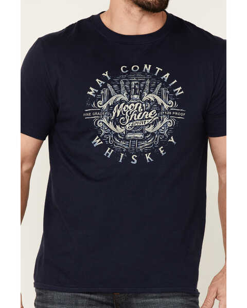 Image #3 - Moonshine Spirit Men's May Contain Whiskey Graphic Short Sleeve T-Shirt , Navy, hi-res