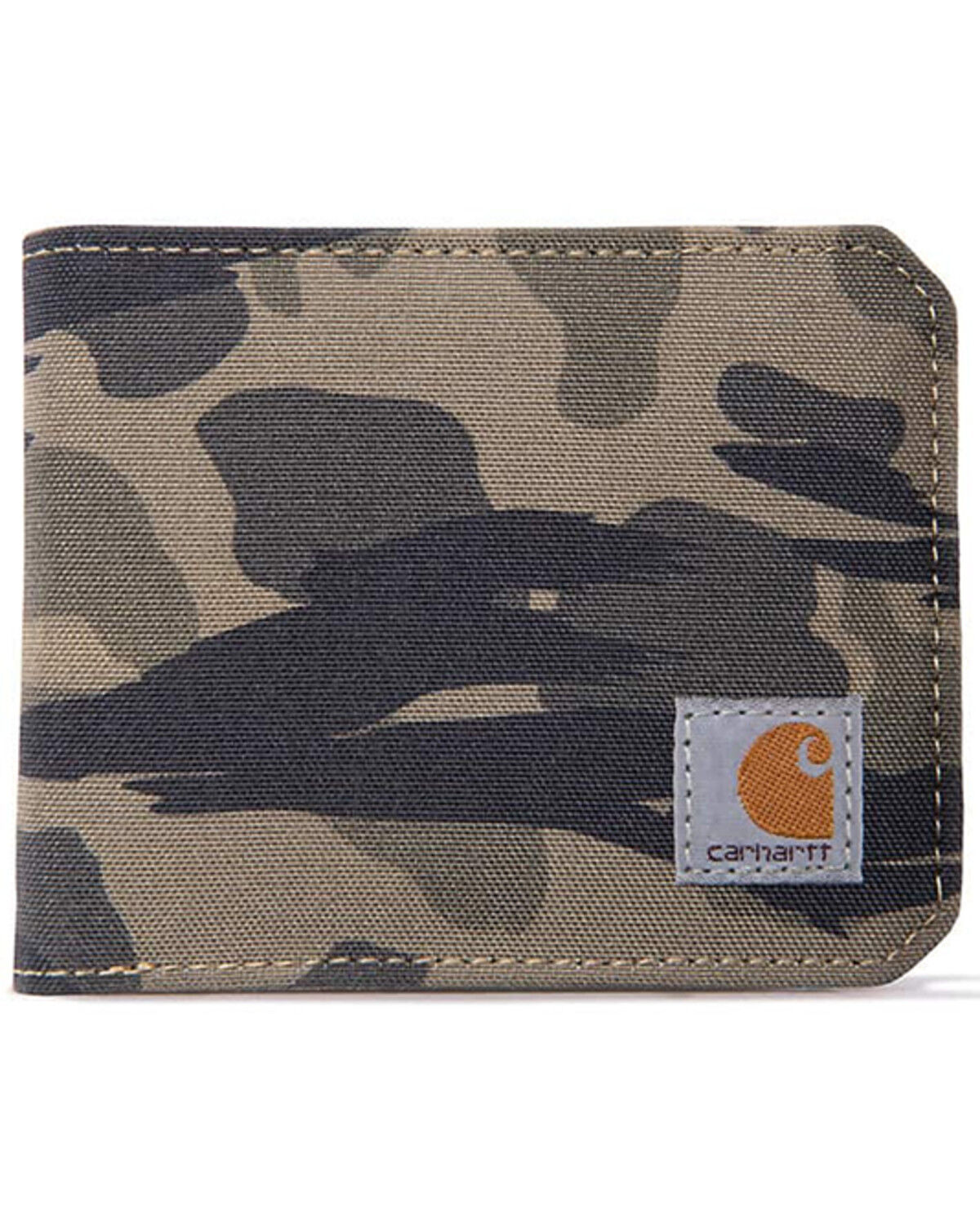 Image #1 - Carhartt Men's Camo Print Nylon Duck Bifold Wallet, Brown, hi-res