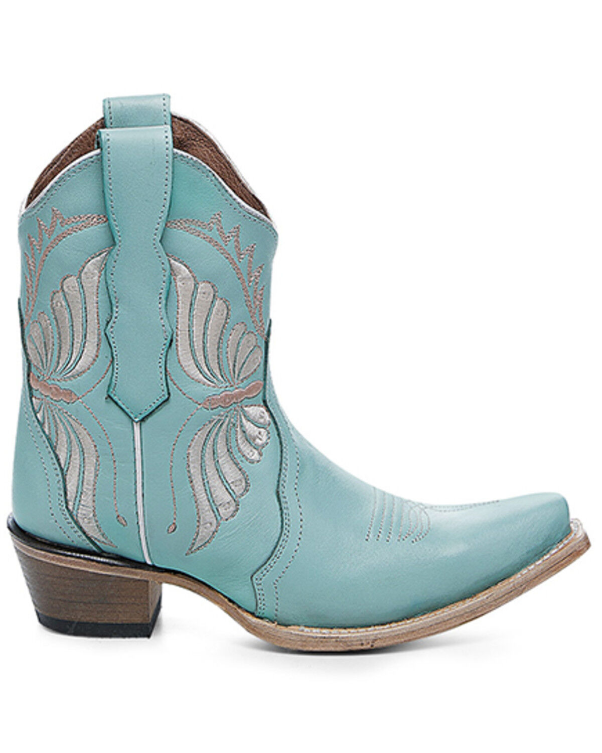 Image #2 - Circle G Women's Butterfly Western Booties - Snip Toe, Mint, hi-res