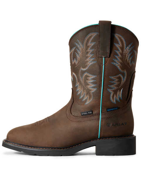 Image #2 - Ariat Women's Krista Waterproof Western Work Boots - Steel Toe, Brown, hi-res