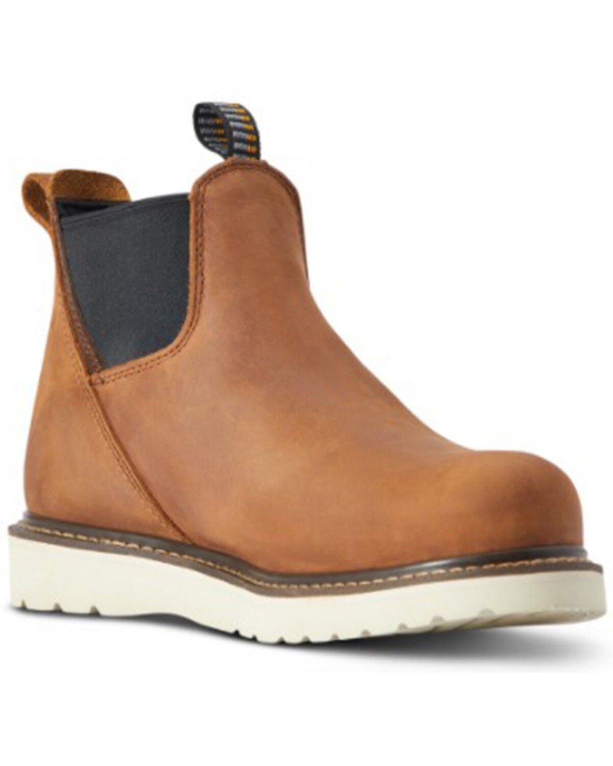 Ariat Women's Rebar Wedge Chelsea H20 Pull On Work Boots - Composite Toe, Brown, hi-res