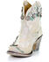 Corral Women's Floral Overlay Booties - Round Toe , White, hi-res