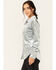 Image #2 - Mystree Women's Velour Long Sleeve Button Down Top, Blue, hi-res