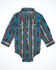 Image #1 - Wrangler Infant Boys' Checotah Southwestern Print Long Sleeve Snap Western Onesie, , hi-res