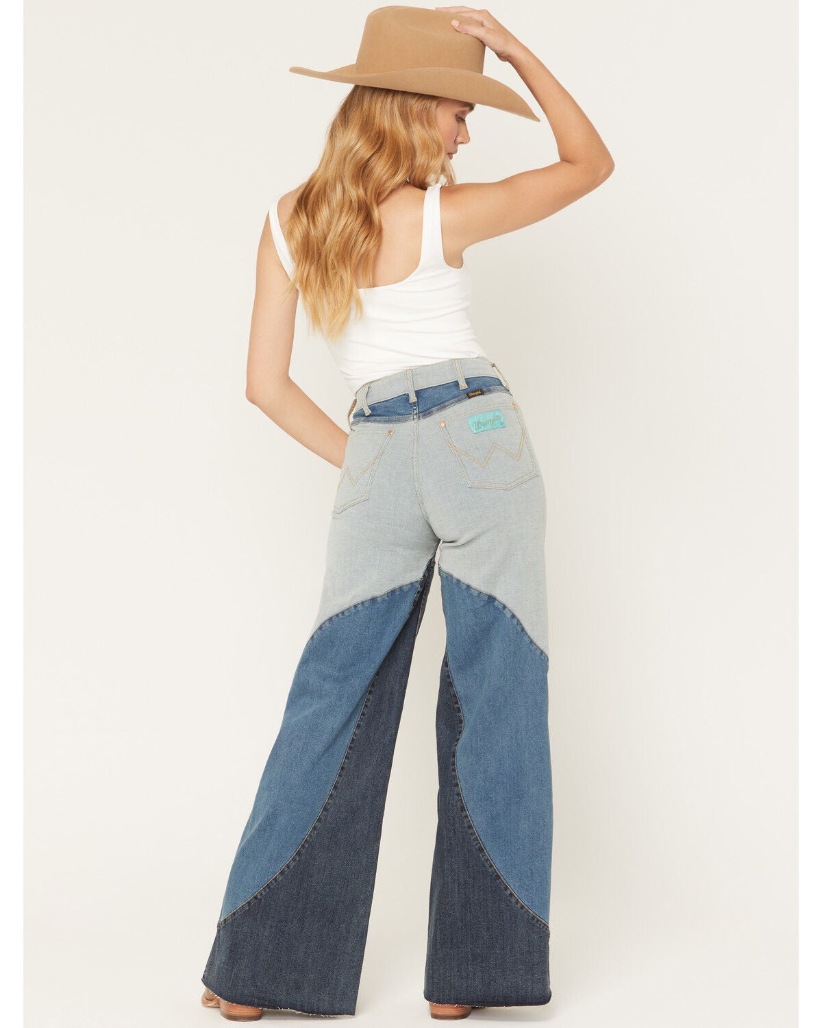 Image #3 - Wrangler X Lainey Wilson Women's High Rise Groovy Wide Leg Stretch Denim Jeans, Multi, hi-res