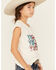 Image #2 - Panhandle Girls' Yeehaw Americana Short Sleeve Graphic Tee, Natural, hi-res