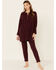 Image #2 - Free People Women's Around The Clock Jogger Sweatpants, Wine, hi-res
