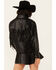 Wrangler Women's Wild Oversized Faux Leather Fringe Jacket , Black, hi-res