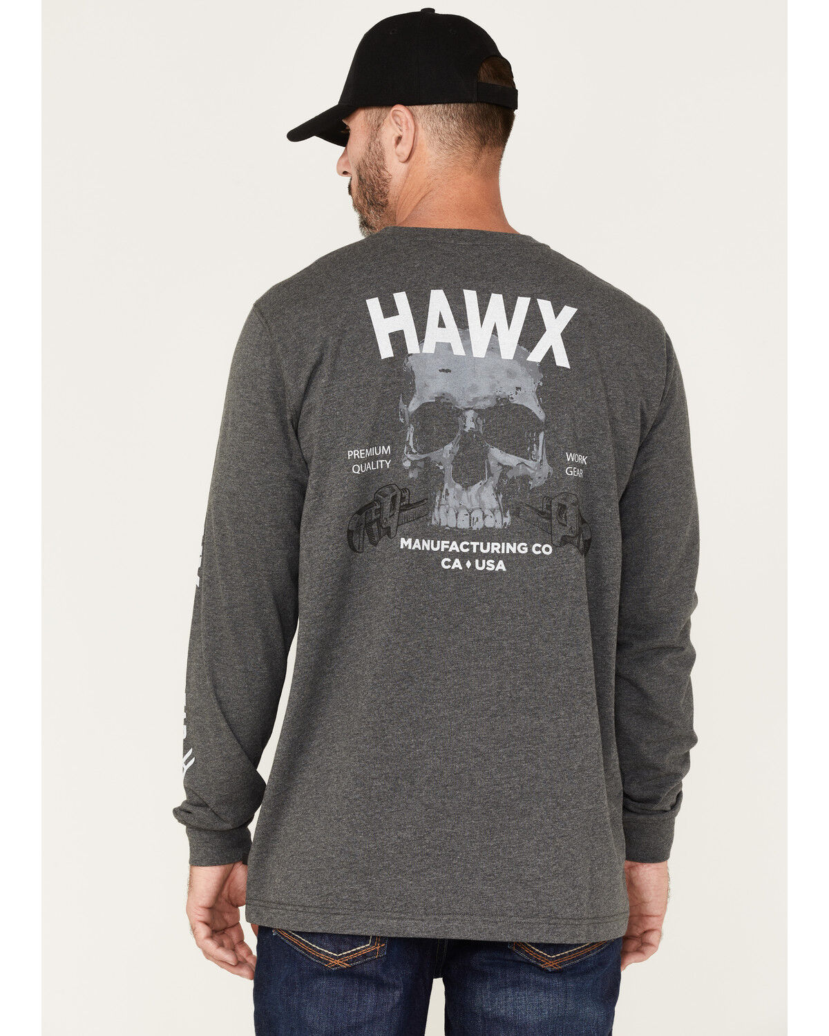 Image #4 - Hawx Men's Quality Goods Logo Graphic Work T-Shirt, Charcoal, hi-res