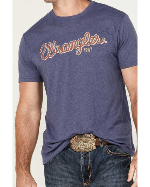 Image #3 - Wrangler Men's Logo Short Sleeve Graphic T-Shirt, Blue, hi-res