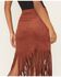 Image #4 - Shyanne Women's Faux Suede Fringe Mini Skirt, Mahogany, hi-res