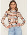 Image #1 - Blue B Women's Horse Print Mesh Long Sleeve Shirt, Multi, hi-res