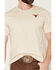 Image #3 - Cody James Men's Bull Skull Embroidered Short Sleeve Graphic T-Shirt, Tan, hi-res