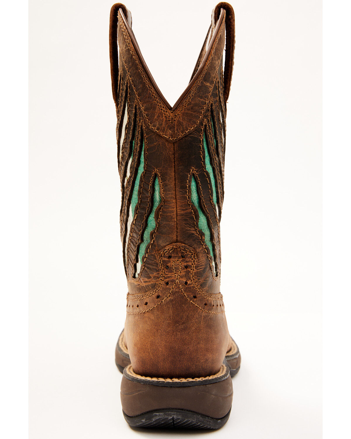 Image #5 - RANK 45® Women's Xero Gravity Lite Mexican Flag Western Performance Boots - Broad Square Toe, Brown, hi-res