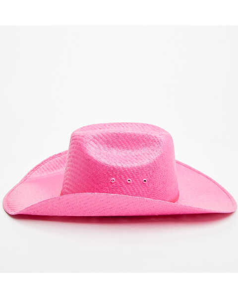 Image #3 - Twisted Little Kids' Straw Cowboy Hat , Hot Pink, hi-res