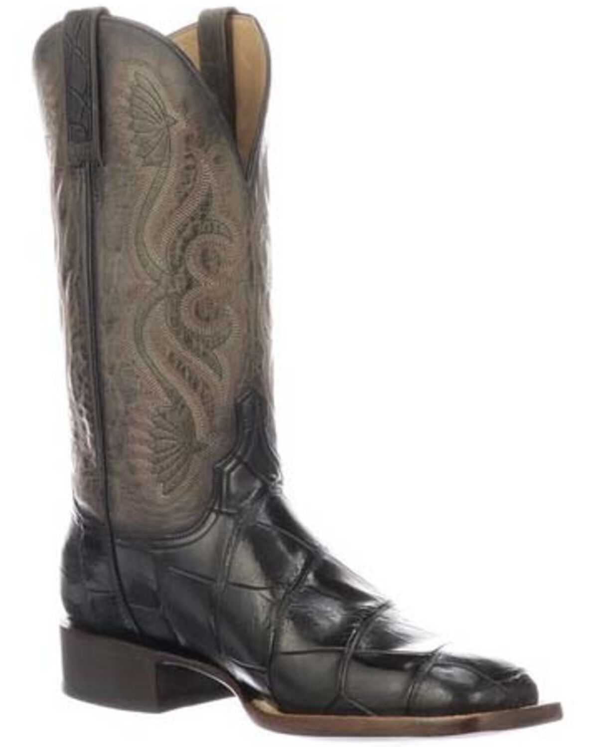 lucchese black crocodile cowboy boots