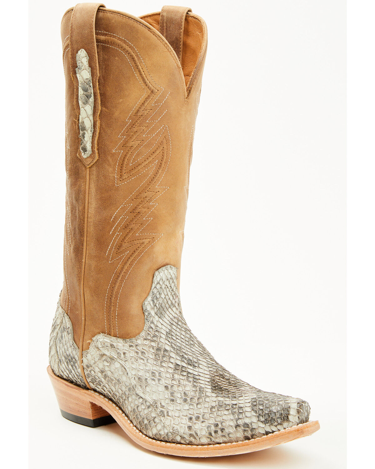 Image #1 - El Dorado Women's Sam Exotic Anaconda Tall Western Boots - Snip Toe, Natural, hi-res