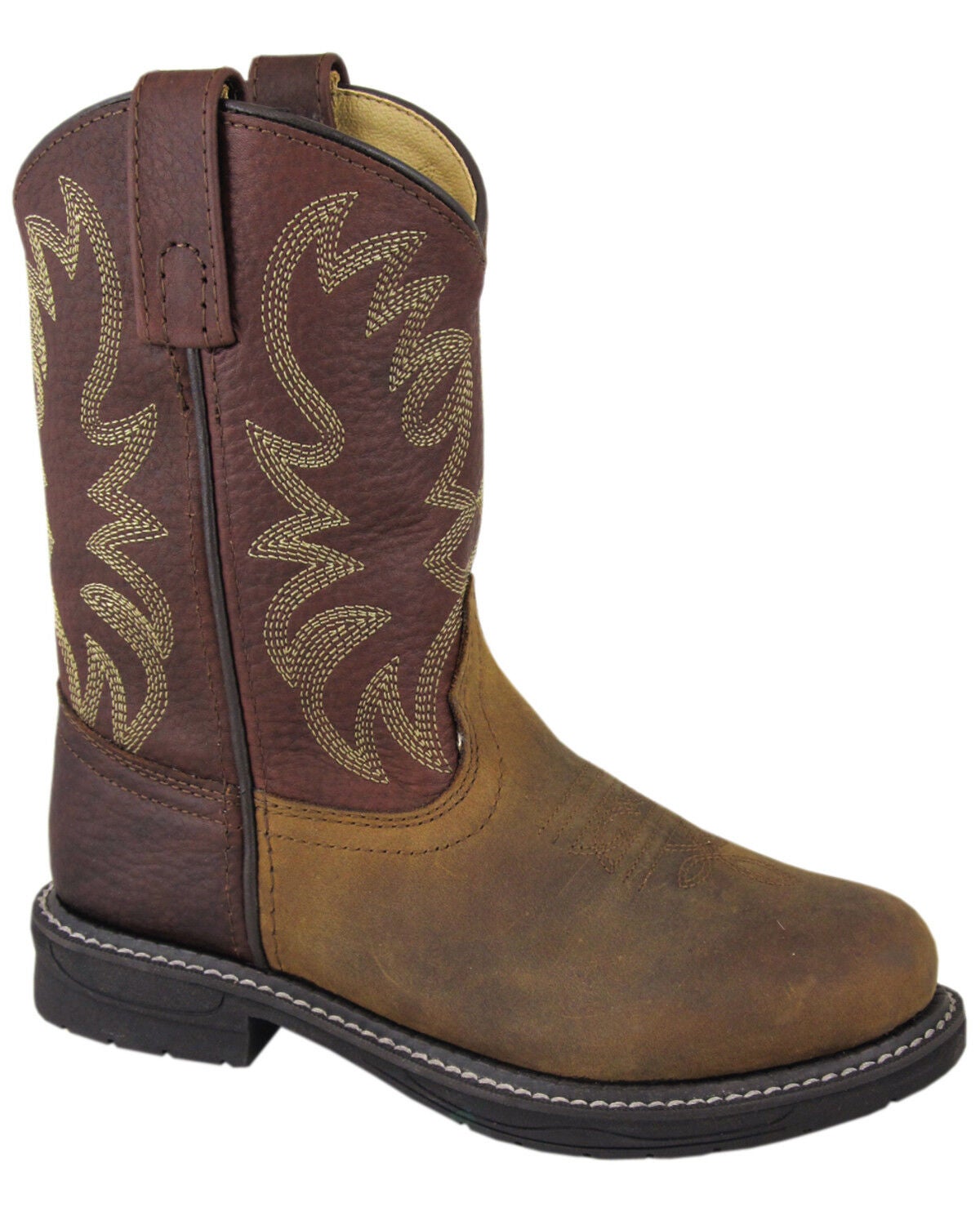 Smoky Mountain Boys' Buffalo Wellington Western Boots - Round Toe, Brown, hi-res