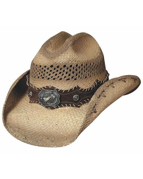 Bullhide Ride 'Em Panama Straw Cowboy Hat, Natural, hi-res