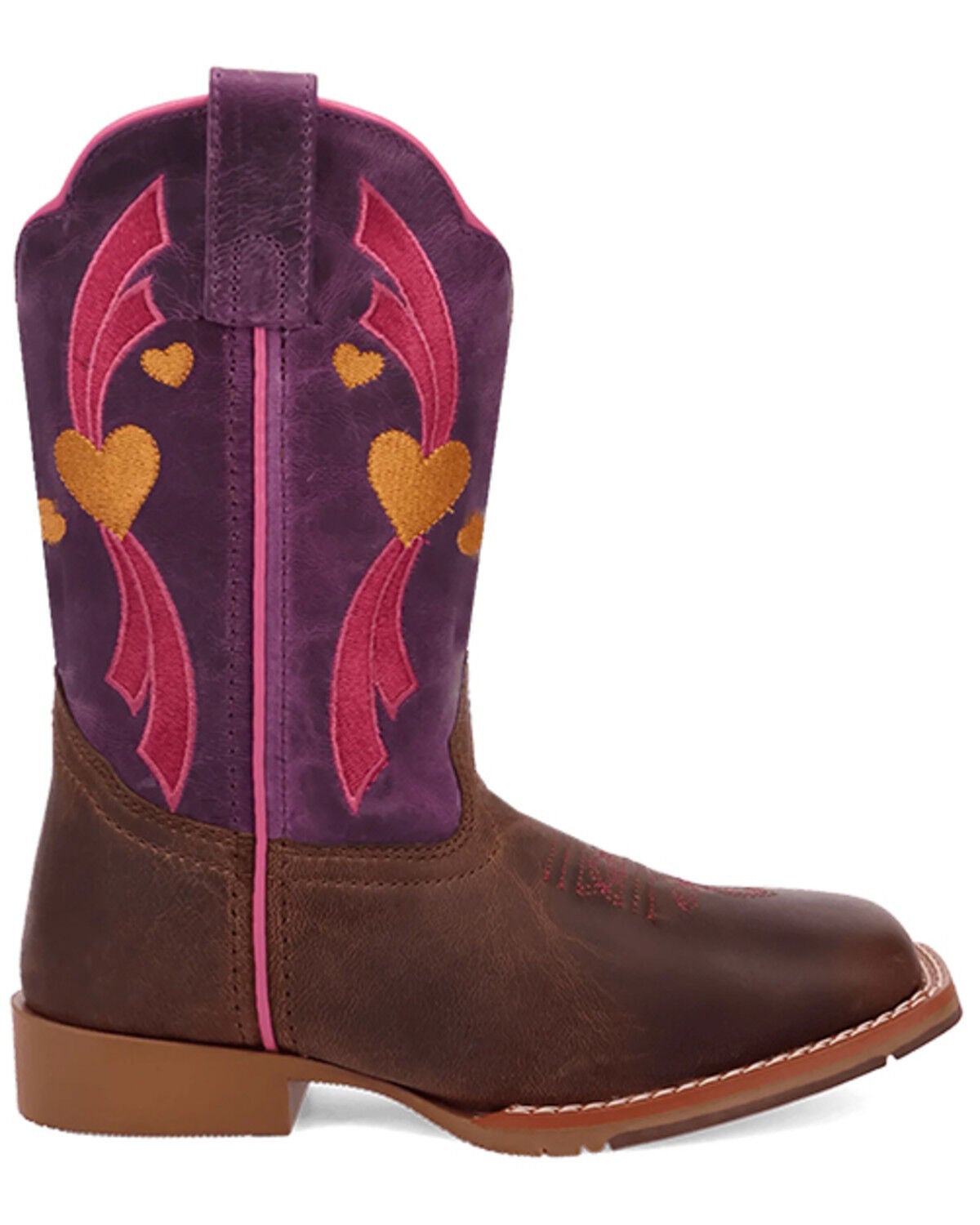 Image #2 - Dan Post Girls' Lottie Western Boots - Broad Square Toe, Tan, hi-res