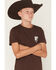 Image #3 - RANK 45® Boys' Gallop Short Sleeve Graphic T-Shirt, Brown, hi-res