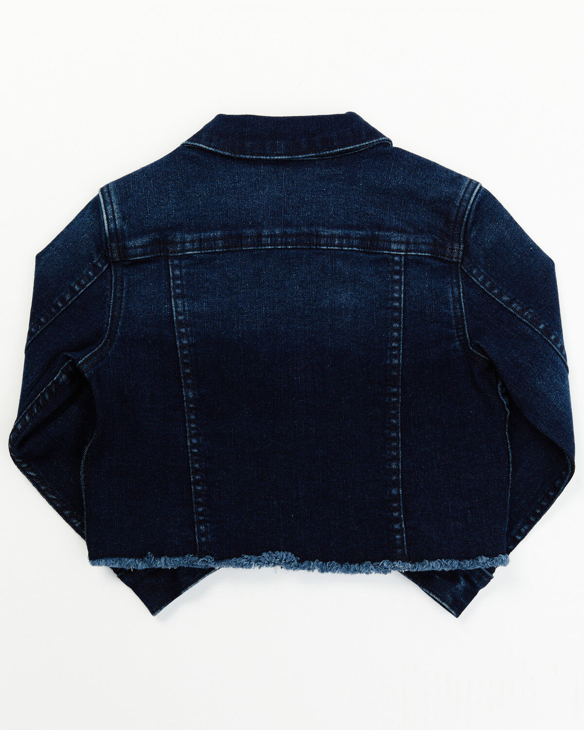 Image #3 - Shyanne Toddler Girls Kent Dark Wash Frayed Denim Jacket, Dark Wash, hi-res