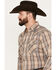 Image #2 - Ely Walker Men's Plaid Print Long Sleeve Pearl Snap Western Shirt, Beige/khaki, hi-res