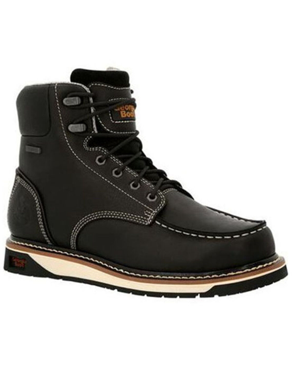 Image #1 - Georgia Boot Men's AMP LT Wedge Work Boots - Soft Toe, Black, hi-res