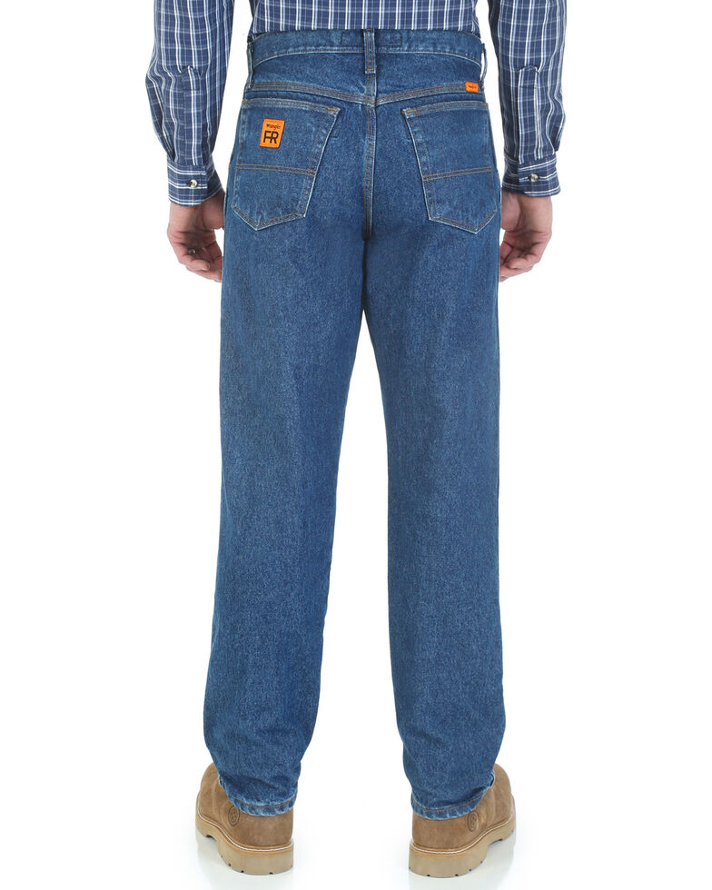 Wrangler Men's Flame Resistant Relaxed Fit Work Jeans , Indigo, hi-res