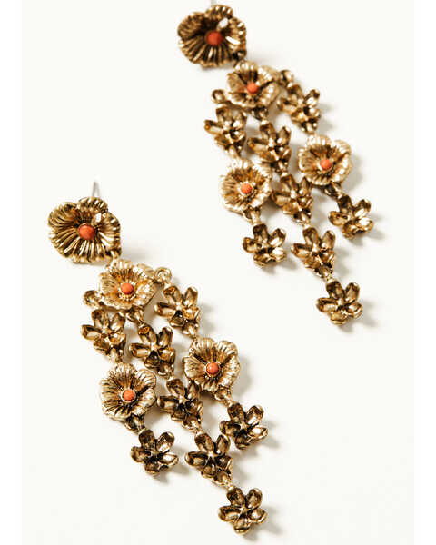 Image #2 - Shyanne Women's Golden Hour Floral Drop Earrings, Gold, hi-res