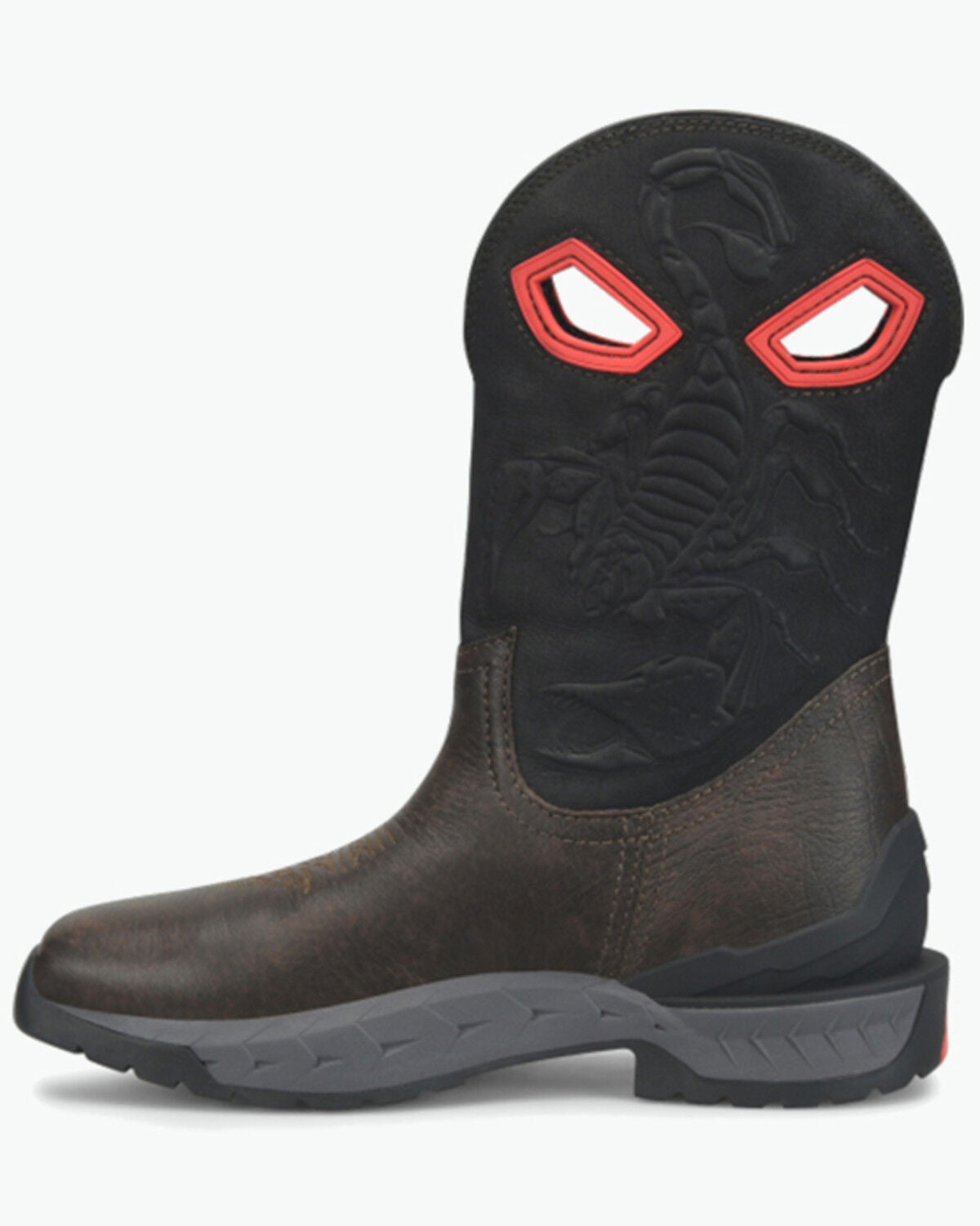 Image #2 - Double H Men's 11" Death Stalker Pull-On Work Boots - Composite Toe, Dark Brown, hi-res