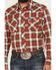 Image #3 - Wrangler Retro Men's Plaid Print Long Sleeve Snap Western Shirt, Red, hi-res