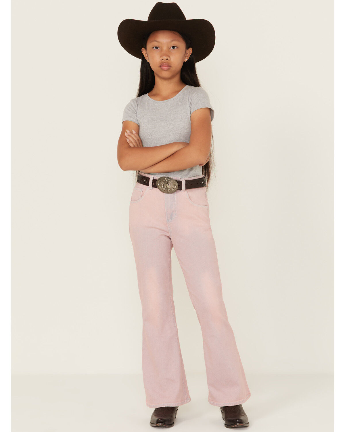 Image #1 - Sugar California Girls' Tinted Flare Stretch Denim Jeans, Purple, hi-res