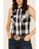 Image #3 - Wrangler Retro Women's Plaid Print Sleeveless Snap Stretch Western Shirt, Black, hi-res