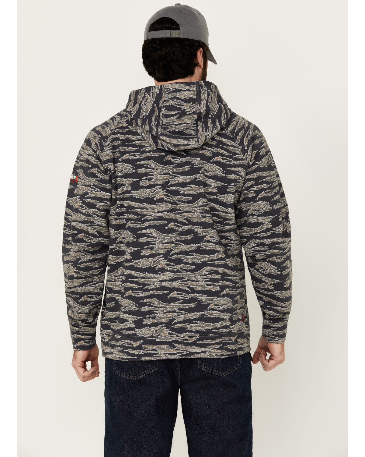Image #4 - Ariat Men's FR Smoke Hood Sweatshirt, Charcoal, hi-res