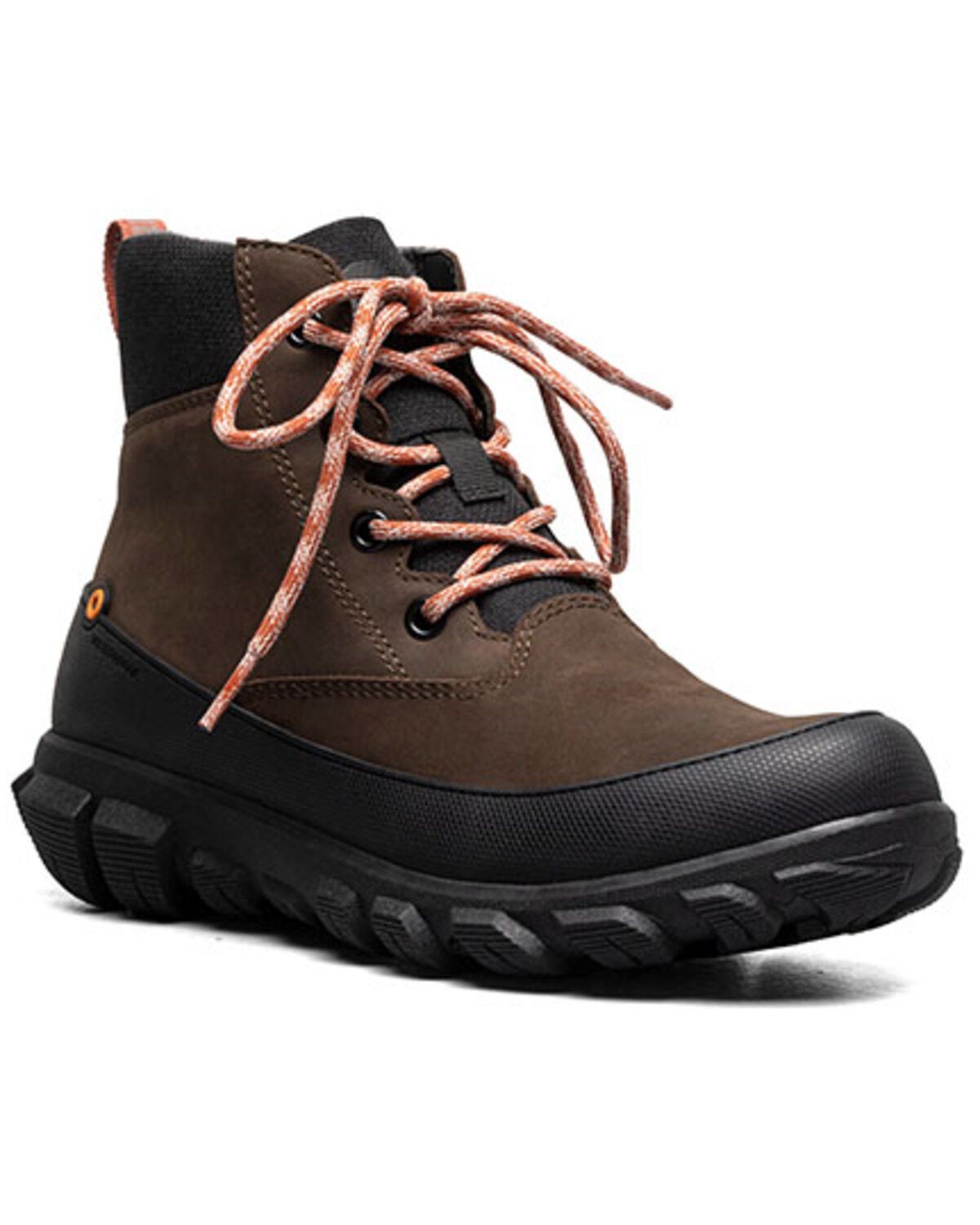 Bogs Women's Cedar Mid Lace Waterproof Boots - Round Toe, Dark Brown, hi-res