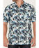 Image #3 - Scully Men's Palm Tree Floral Print Short Sleeve Button Down Western Shirt , White, hi-res