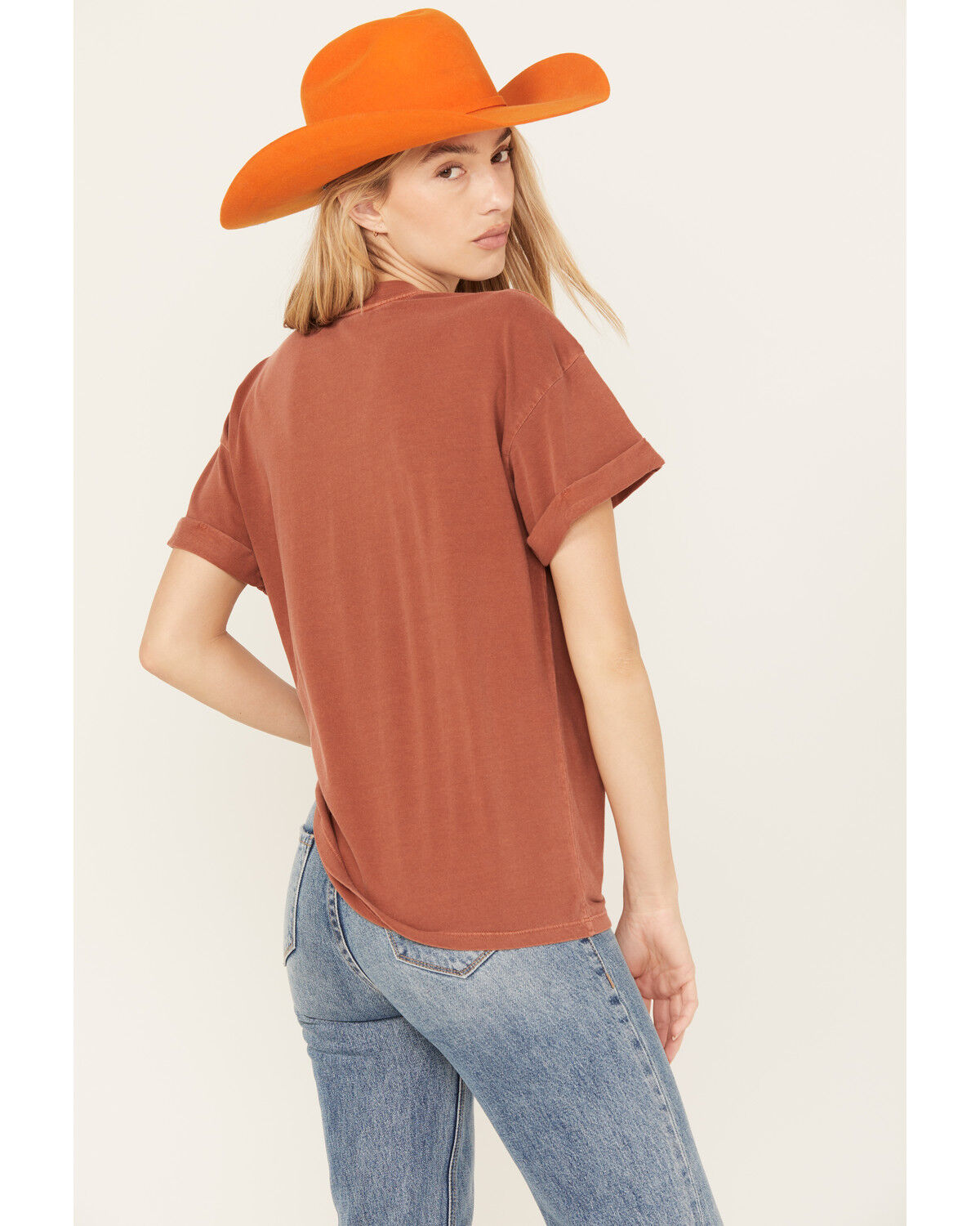 Image #4 - Girl Dangerous Women's French Western Boyfriend Graphic Tee, Rust Copper, hi-res