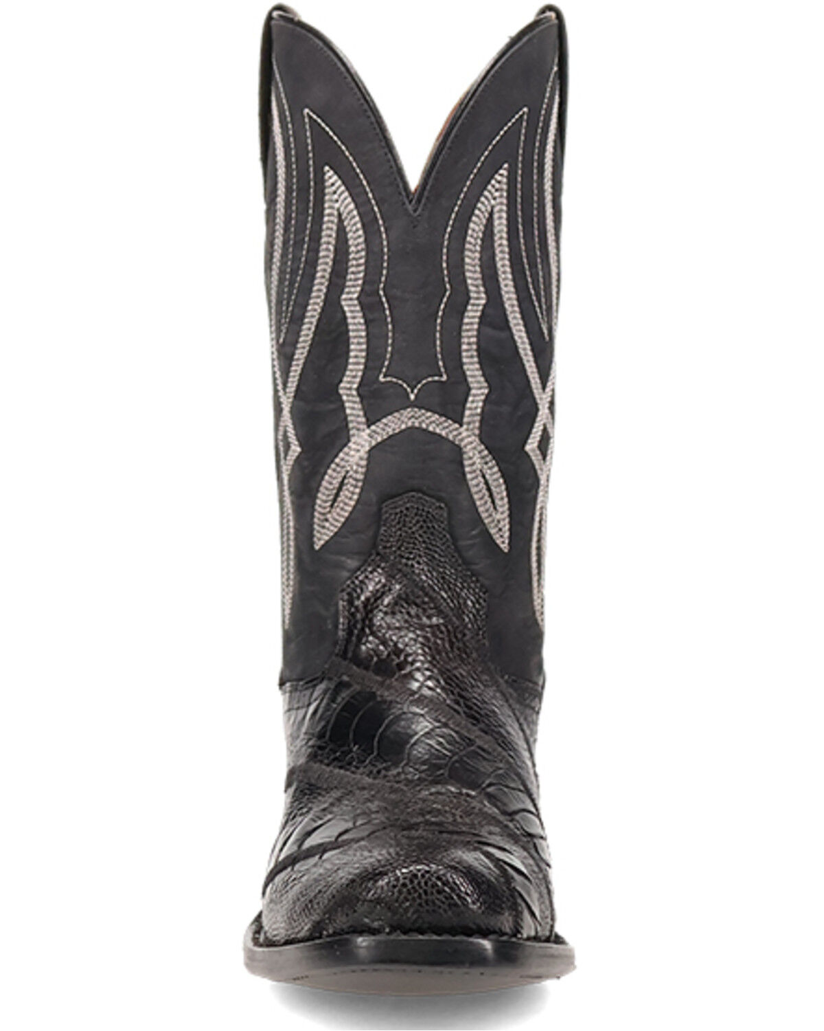 Image #4 - Dan Post Men's Exotic Ostrich Leg Western Boots - Square Toe, Black, hi-res