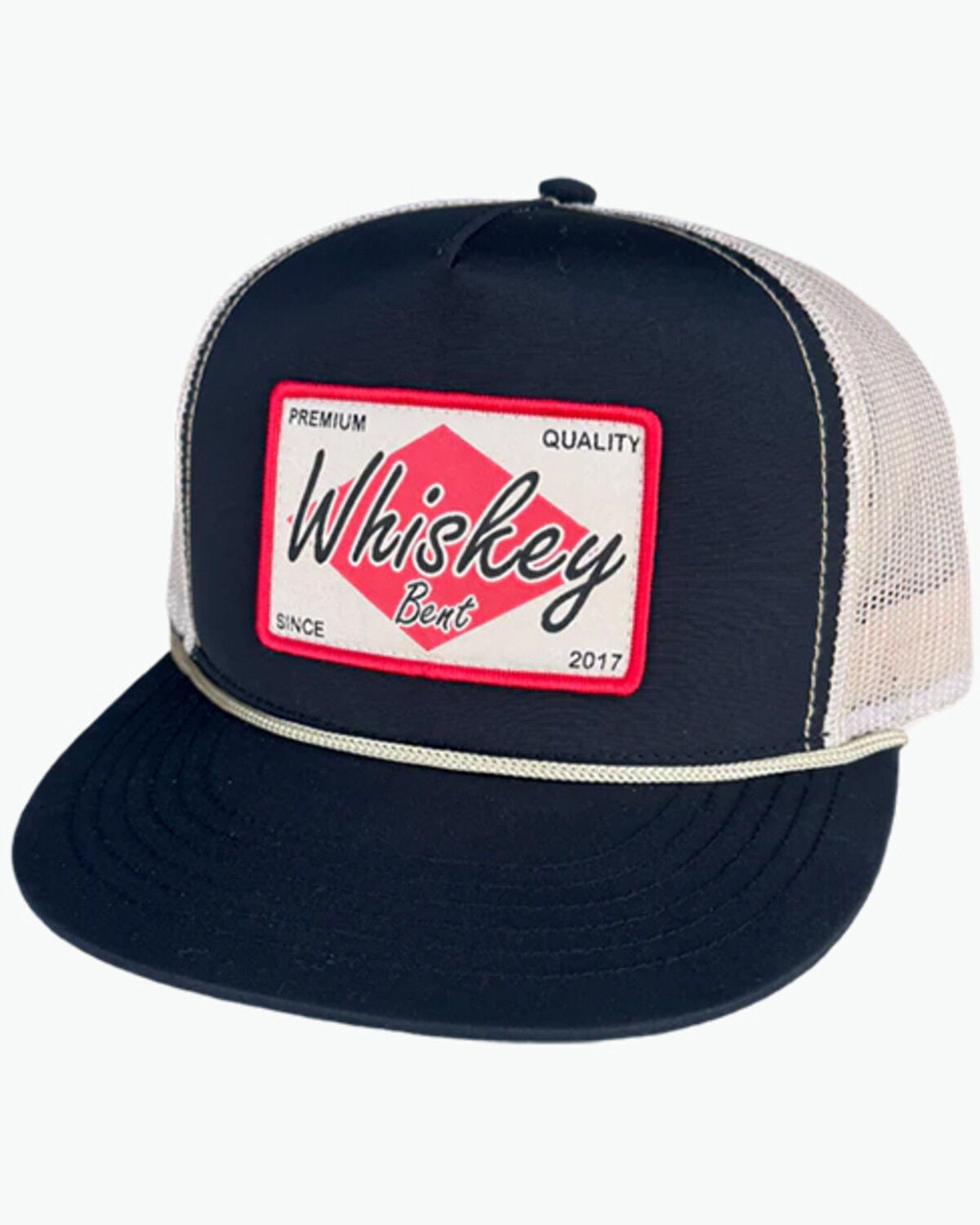 Image #1 - Whiskey Bent Men's Diamond Logo Patch Ball Cap, Black/tan, hi-res